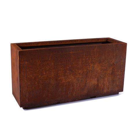 veradek metallic series indoor/outdoor long box planter|extra large corten steel planters.